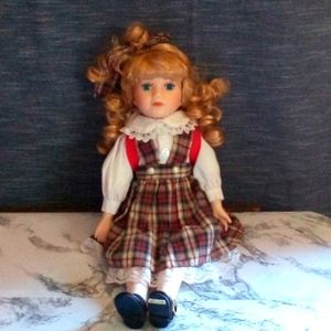 💥Host Pick💥 Vintage Porcelain Doll Cute School Girl with Back Pack